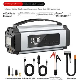 3-in-1 Portable Cordless Car Starter & Tire Inflator Multifunctional Emergency Vehicle Tool