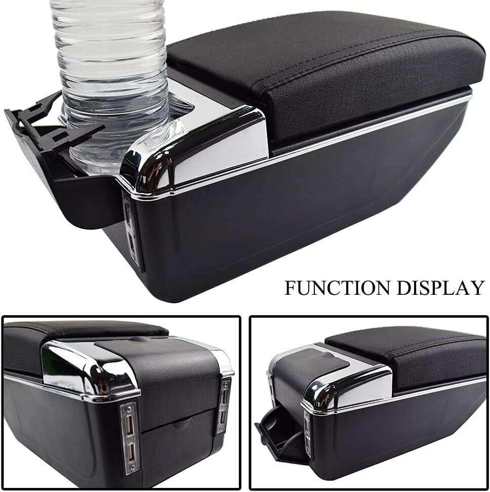 Universal Car Storage Arm Rest Cushion Armrest Centre Console Box Leather Cover