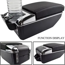 Universal Car Storage Arm Rest Cushion Armrest Centre Console Box Leather Cover