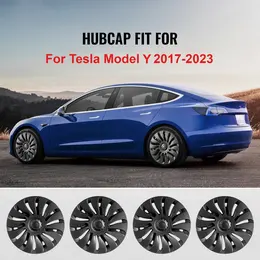 4PCS 19 Inch Wheel Cover Hubcaps Rim Cover Matte Black For Tesla Model Y 2017-2023