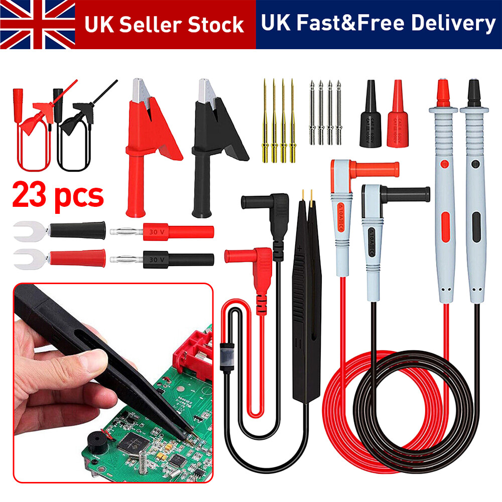 Main product image of 23-Piece Multimeter Test Lead Kit, Silicone Probes, Alligator Clips