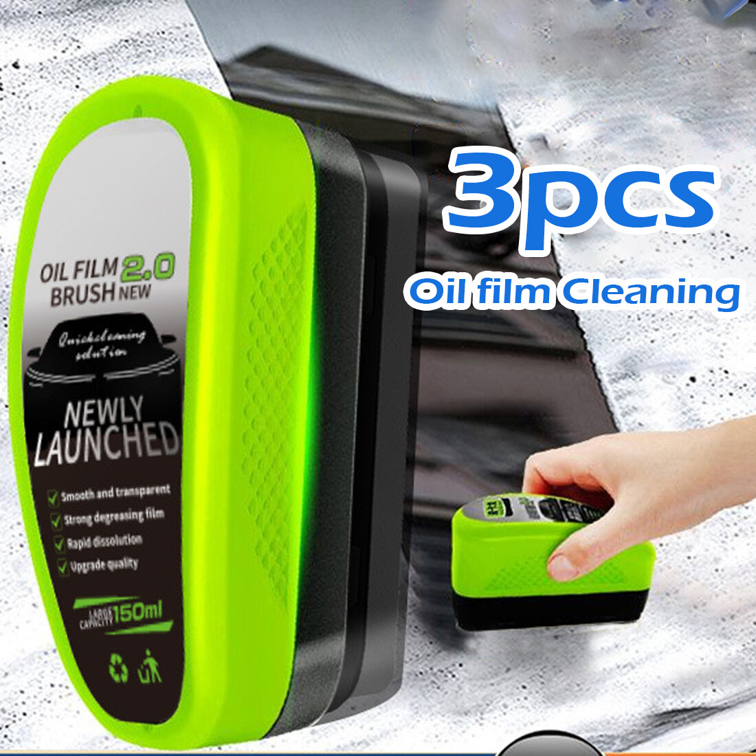 Main product image of 3-Piece Automotive Glass Oil Film Cleaning Brush Kit