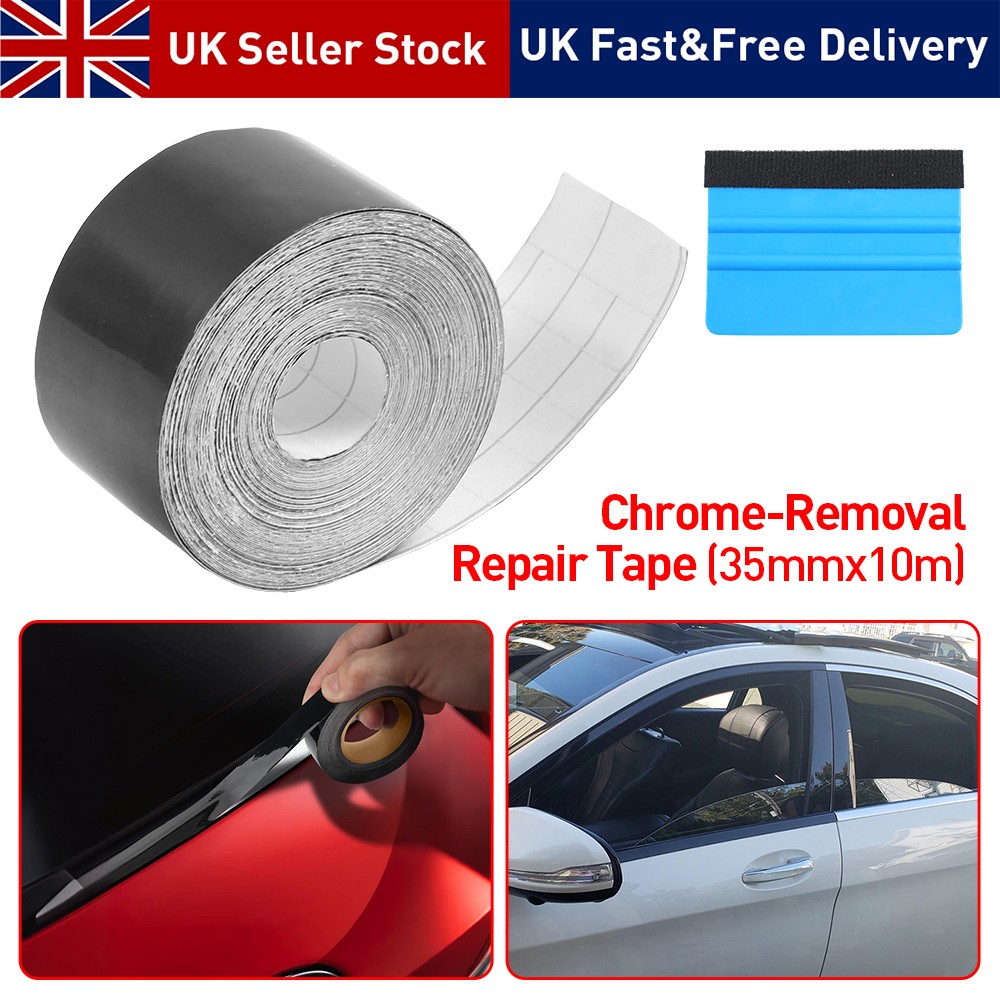 Main product image of Gloss Black Chrome Delete Vinyl Tape, 35mm x 10m