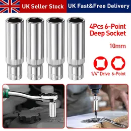 Product image of 4-Piece Chrome Plated Metric Deep Socket Set with Storage Rack