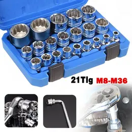Product image of 21-piece 1/2-inch Drive 8-36mm 12-Point Spline Metric Socket Set