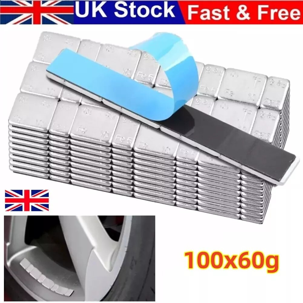Main product image of 100-piece Adhesive Lead-Free 60g Stick-On Wheel Balance Weights