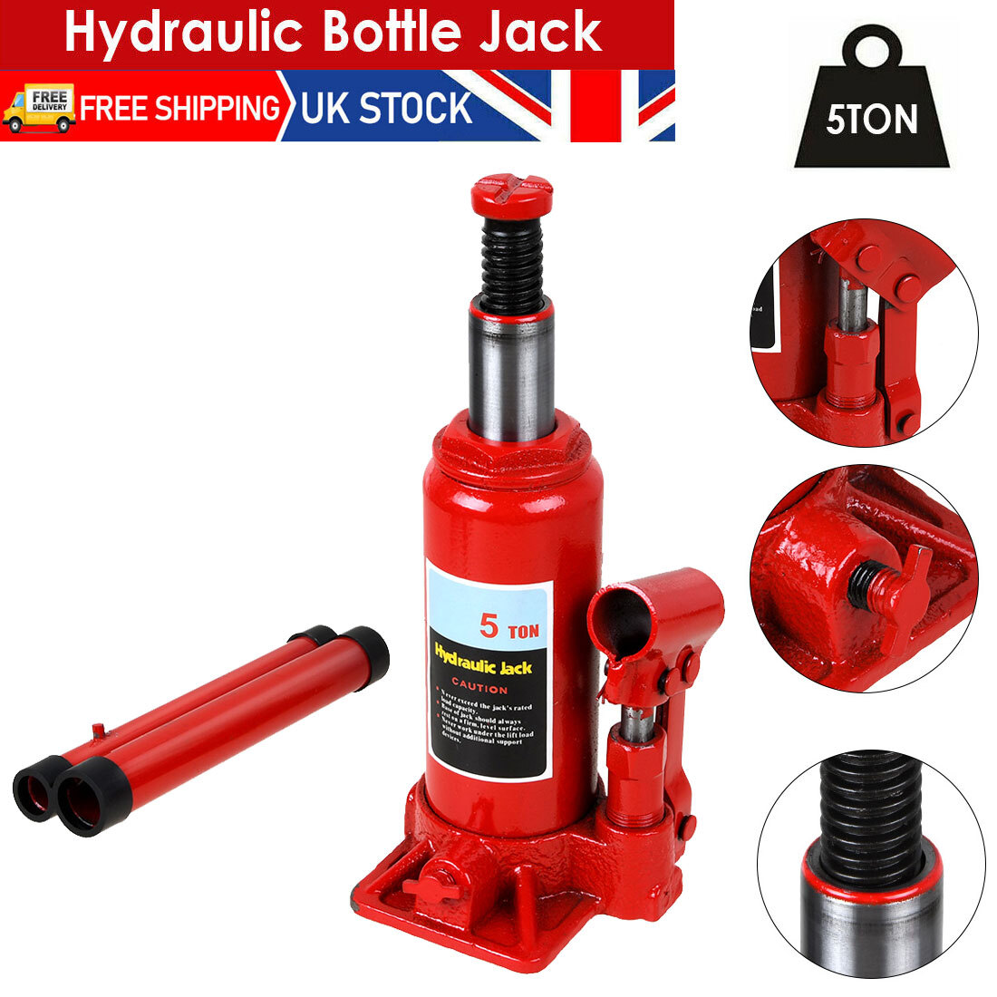Main product image of 5 Ton Hydraulic Bottle Jack for Automotive and Truck Lifting