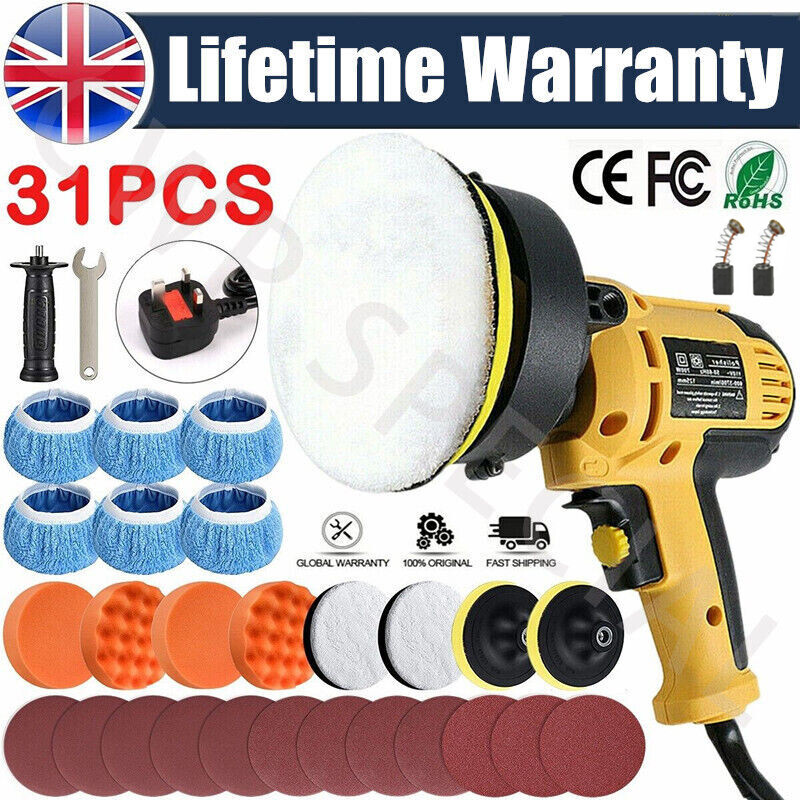 Main product image of Electric 5-inch Car Polisher Buffer Sander with Buffing Sponge Kit