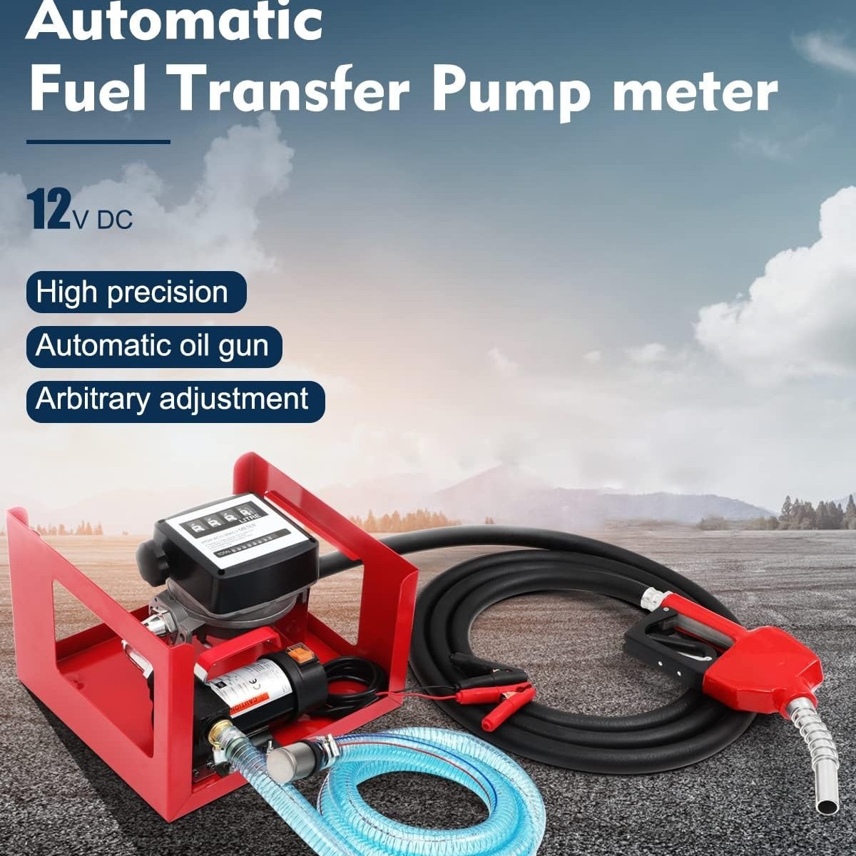 Main product image of 12V Diesel Fuel Transfer Pump Kit, Metered, 45 L/min, 260W, Auto Nozzle