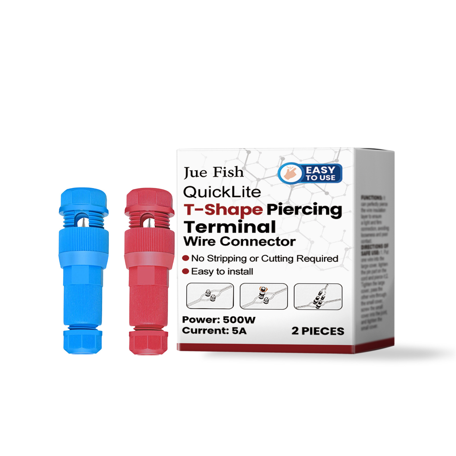 Main product image of Juefish T-Type Piercing Terminal Wire Connector, Quick Wire Tap