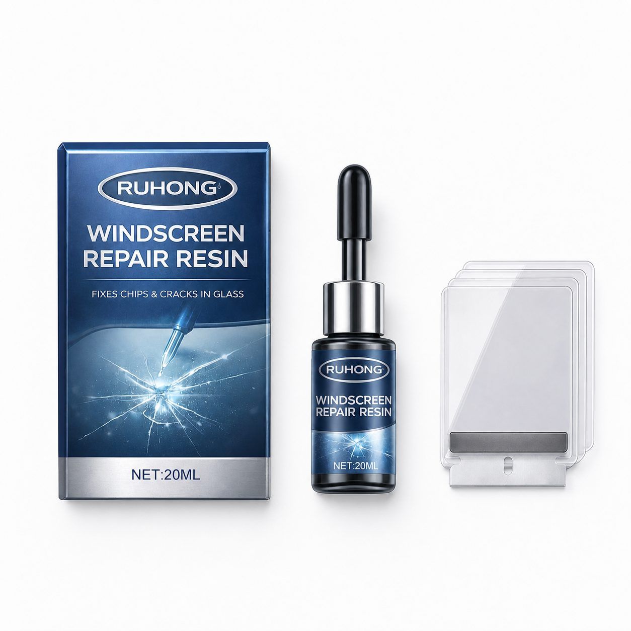 Main product image of Automotive Windshield Glass Crack Repair Liquid, 20 ml Bottle