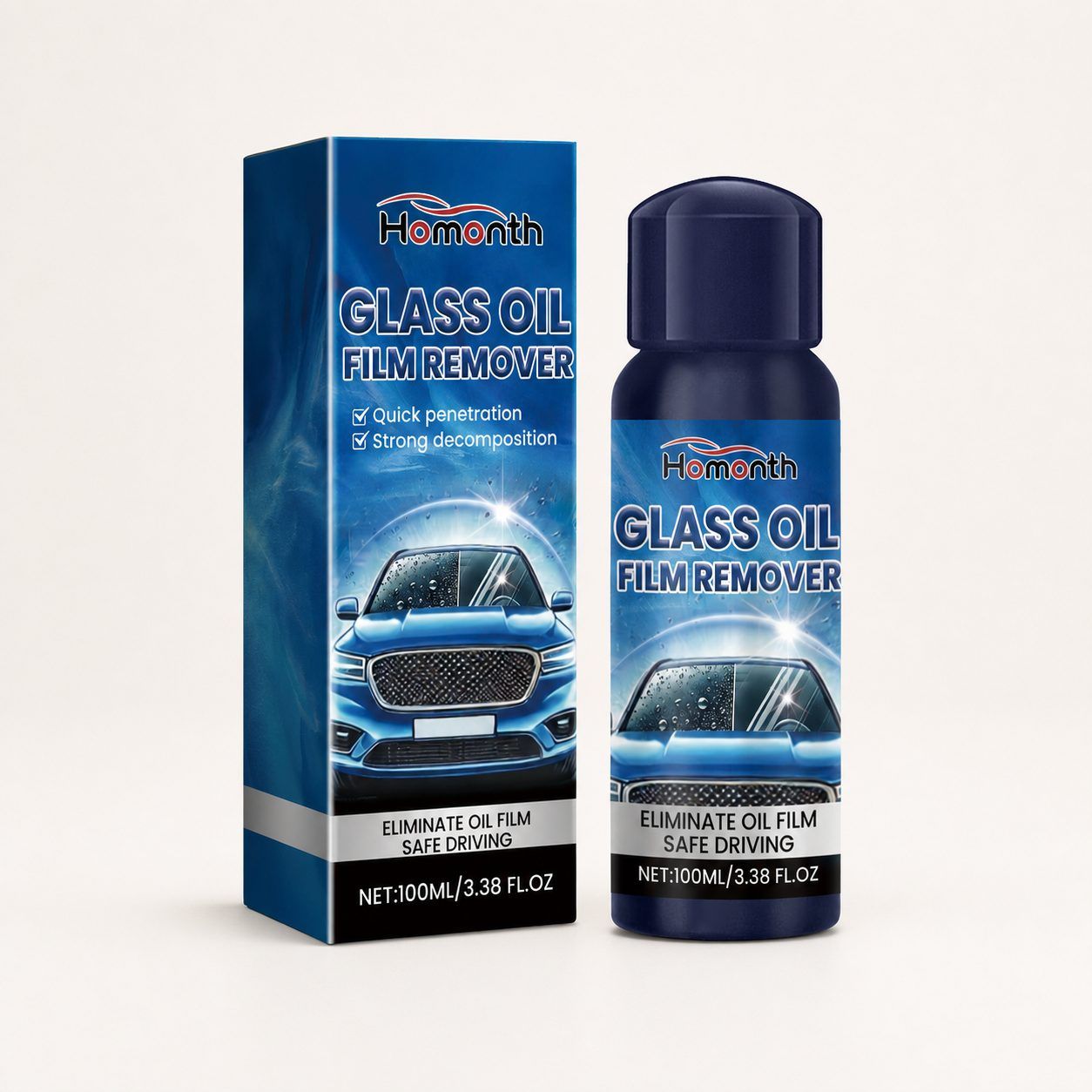 Main product image of HOMONTH Automotive Windshield Glass Film Cleaner, 100 ml / 1 Bottle