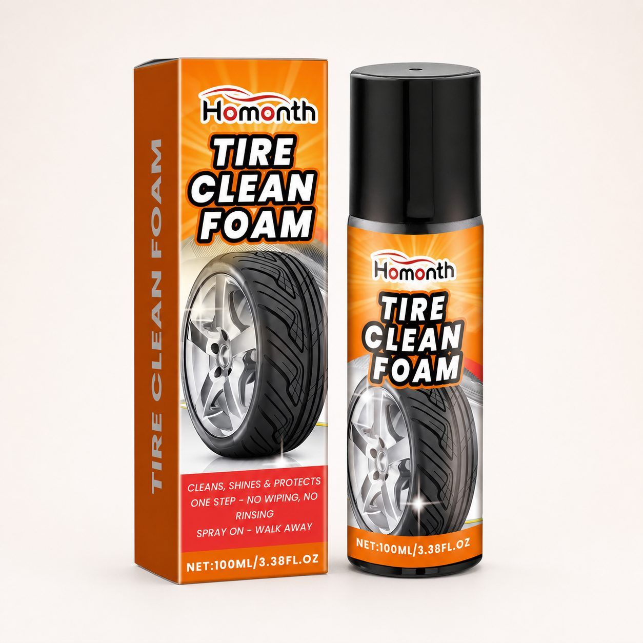 Main product image of HOMONTH Automotive Tire Cleaning Foam, 100 ml Bottle