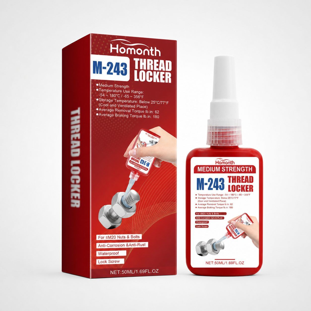 Main product image of HOMONTH Automotive Thread Locker Sealant, 50 ml / 1 Bottle