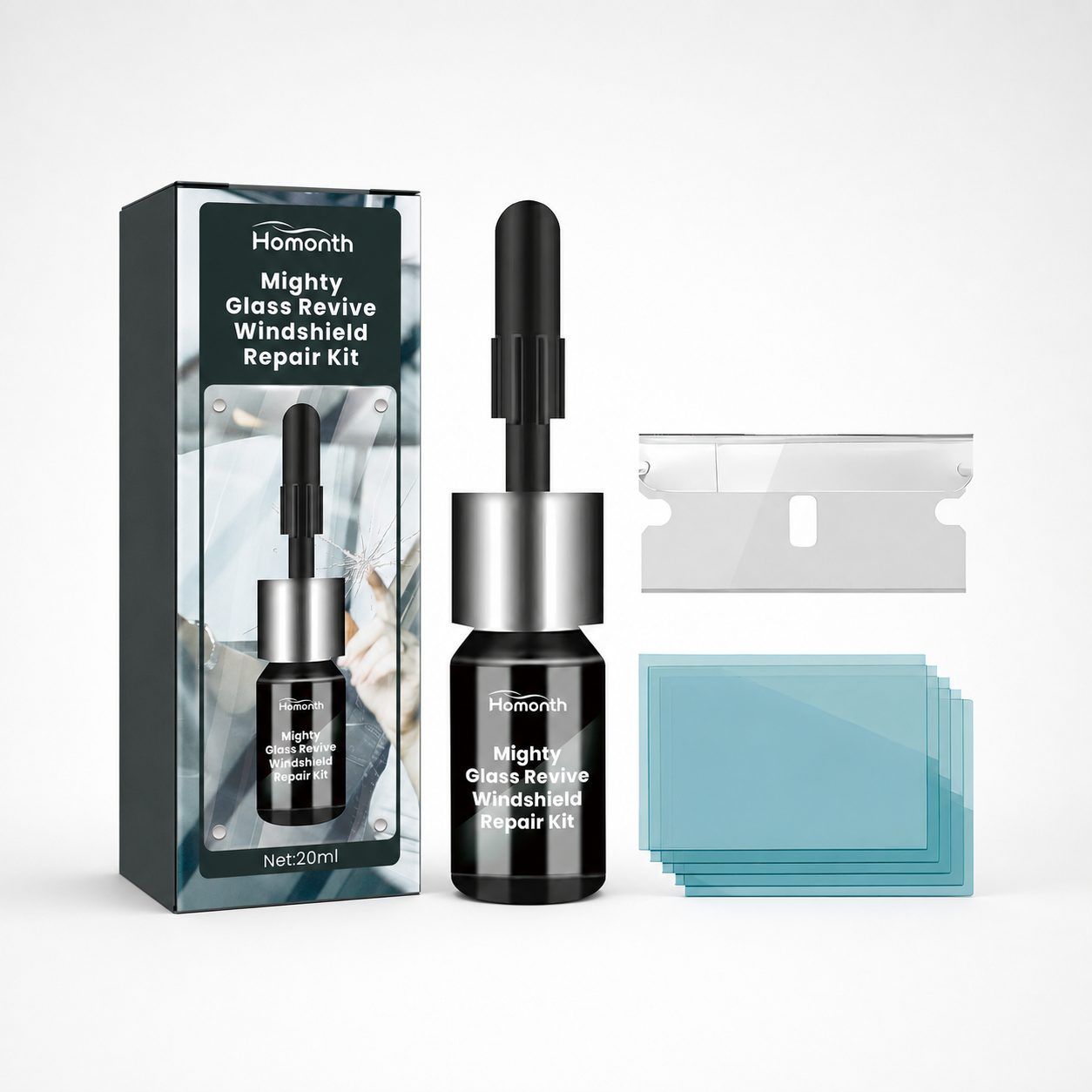 Main product image of HOMONTH Automotive Windshield Glass Repair Kit, 1 Kit