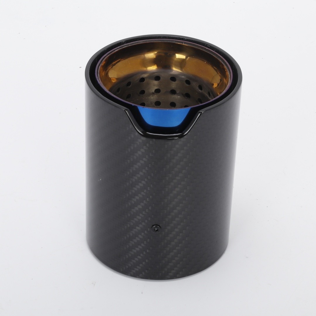 Main product image of Single Carbon Exhaust Tip, Blue, 63mm Inlet, 93mm Outlet, 120mm Length