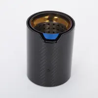 Product image of Single Carbon Exhaust Tip, Blue, 63mm Inlet, 93mm Outlet, 120mm Length