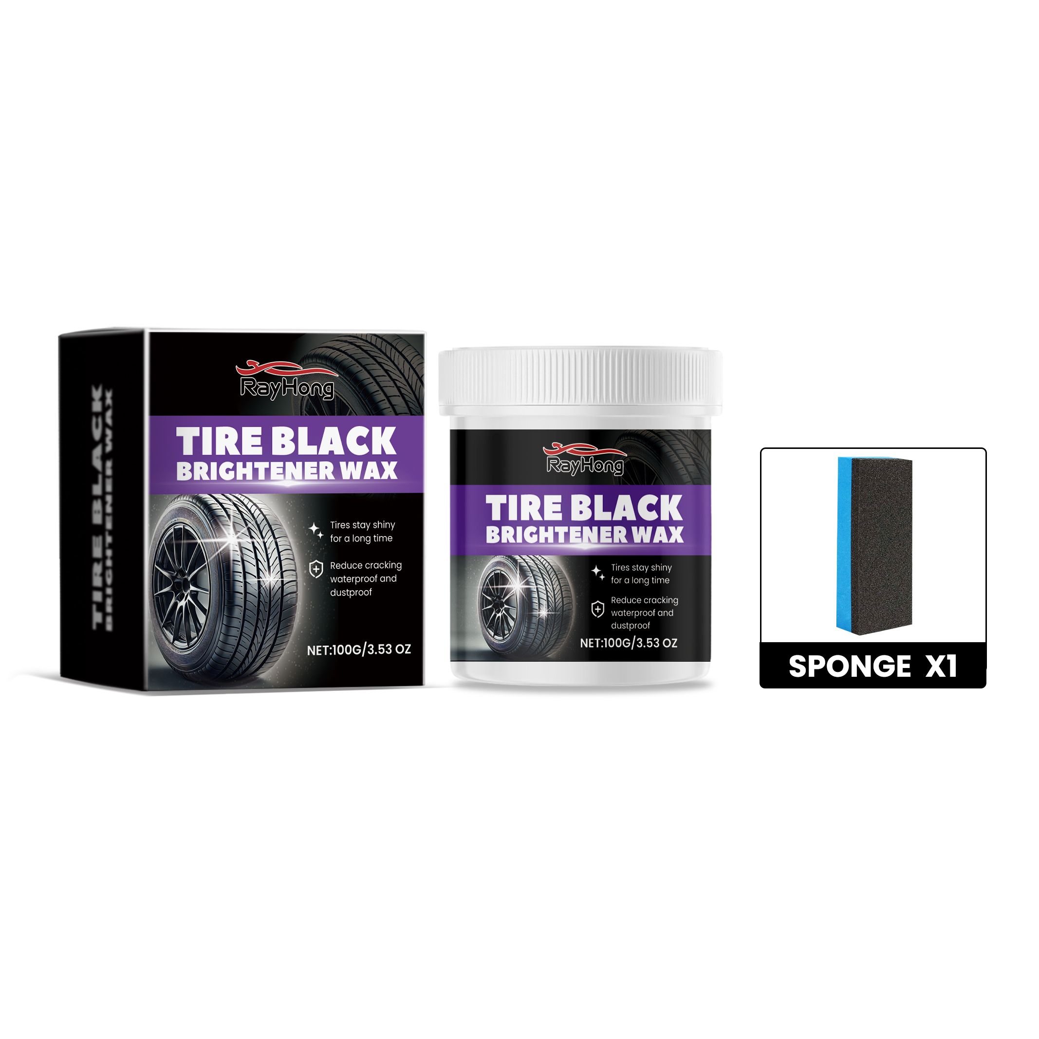 Main product image of RAYHONG Automotive Tire Coating Care Paste Kit, 100g