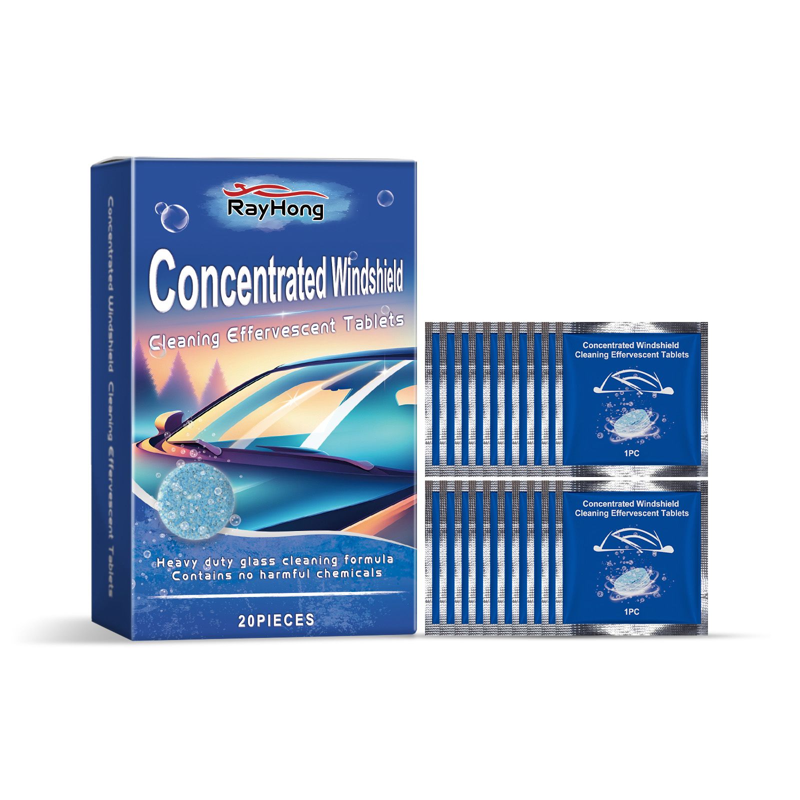 Main product image of RAYHONG Automotive Windshield Cleaning Tablets, 20 Pieces