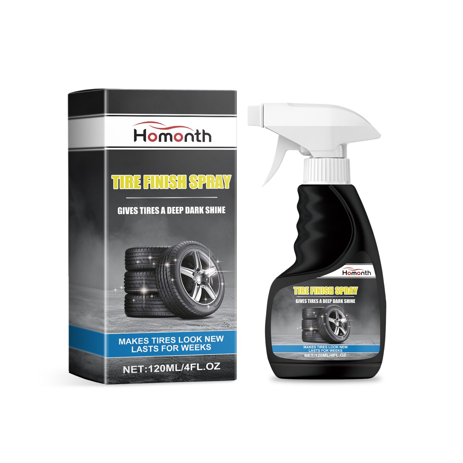 Main product image of HOMONTH Automotive Tire Shine Spray, 120 ml Bottle