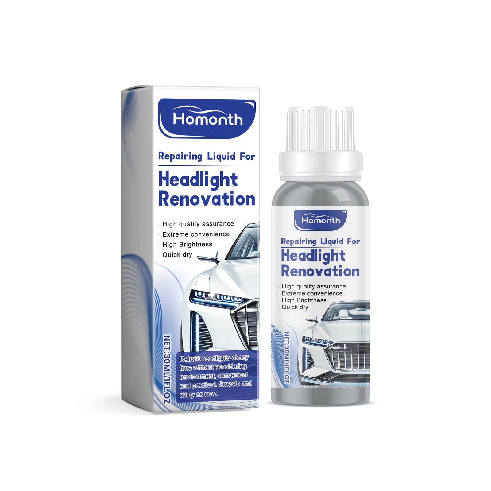 Main product image of HOMONTH Headlight Lens Care Liquid, 30 ml Bottle