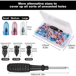 Product image of 91-Piece Tire Puncture Repair Kit with Rubber Nails and Screwdriver