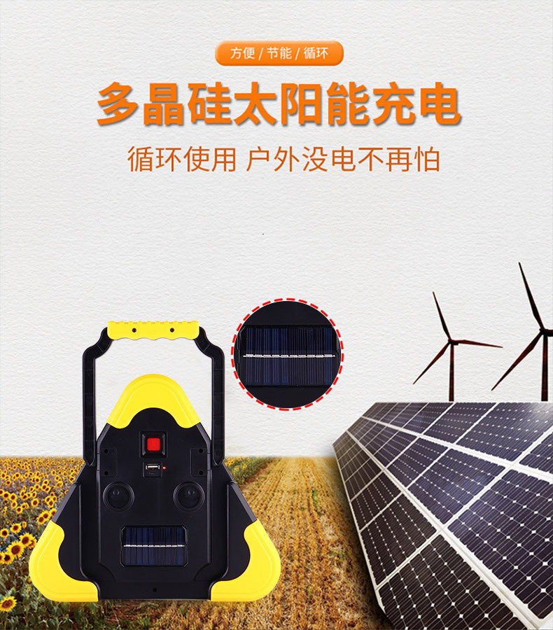 Main product image of Solar Reflective Warning Triangle, 3 LED Lights
