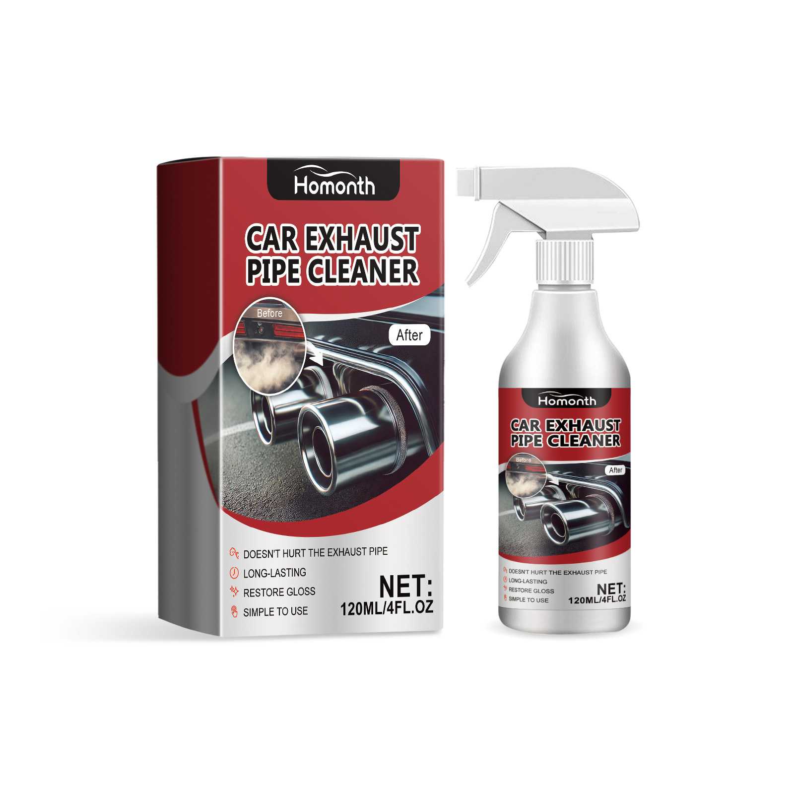 Main product image of Waterless Spray Exhaust Pipe Cleaner, Decontaminant, and Rust Remover