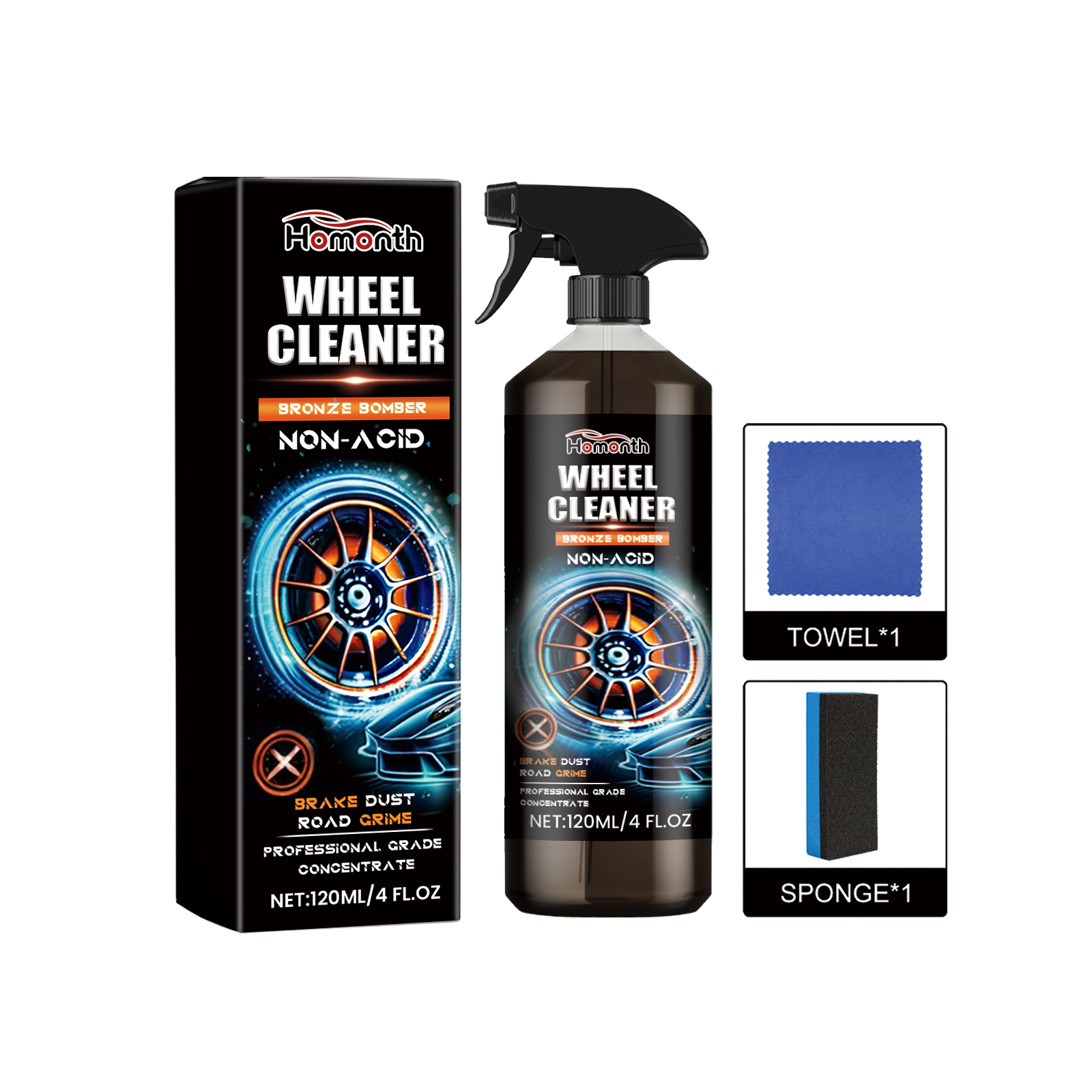 Main product image of Automotive Wheel Cleaner and Tire Rim Polish Kit