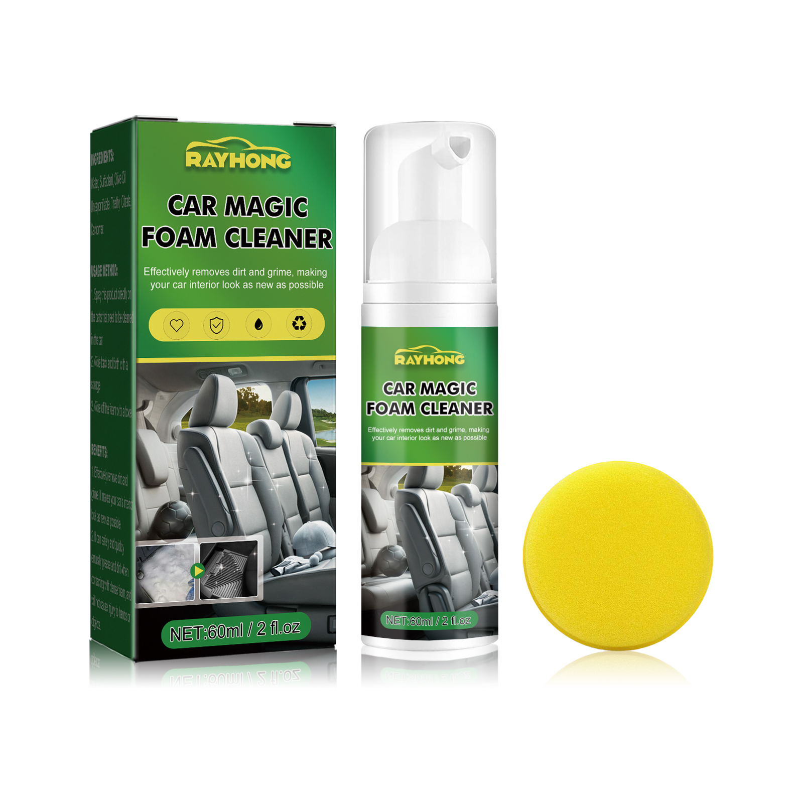 Main product image of Foam Cleaner for Interior Seats and Dashboards, Yellow Stain Removal