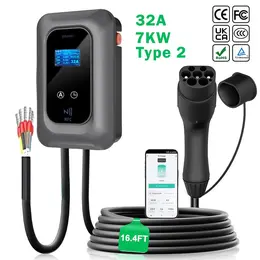 Product image of 32A 7kW Type 2 EV Charger, 5m Cable, APP & RFID Card Control