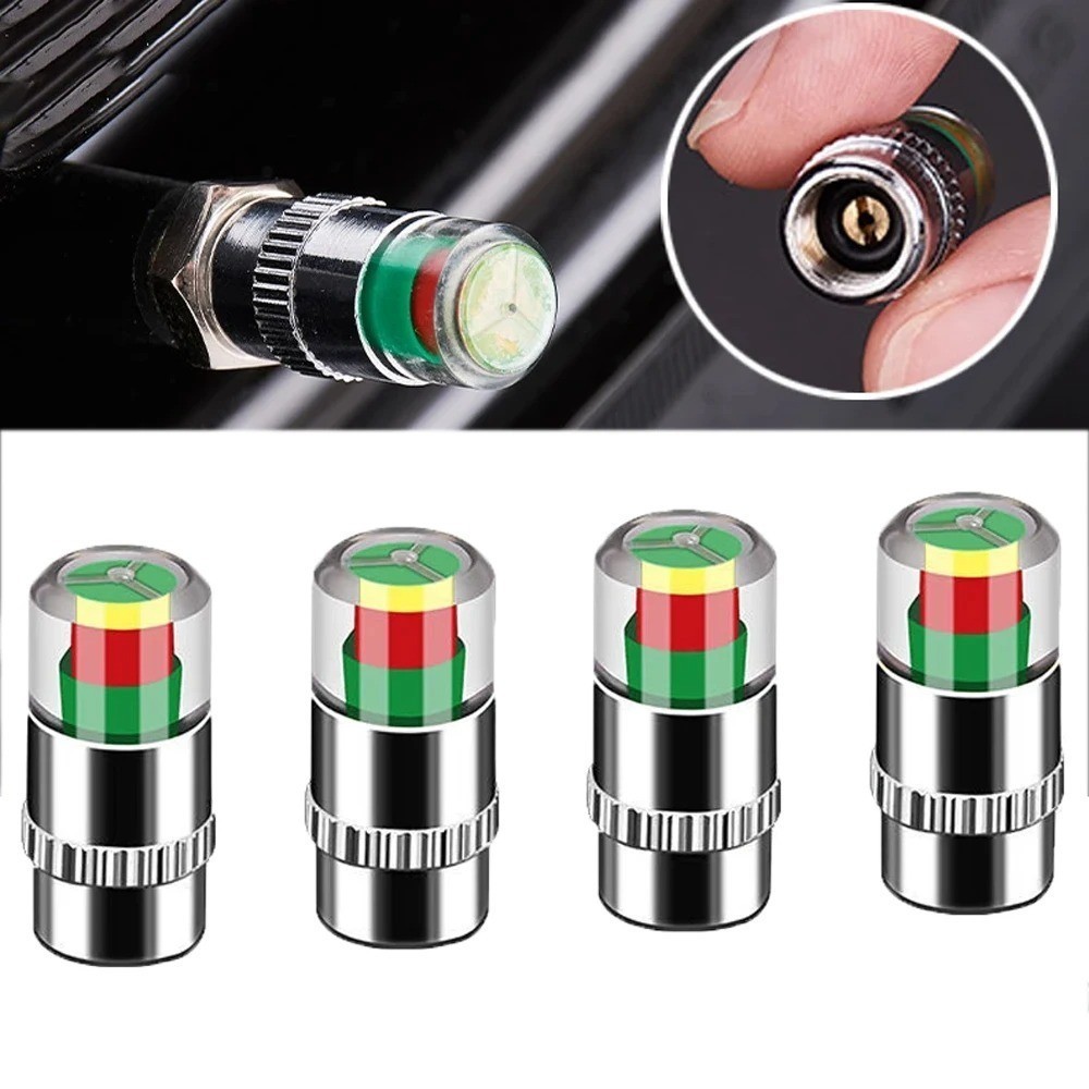 Main product image of 4-Pack Car Tire Valve Caps with Pressure Monitoring