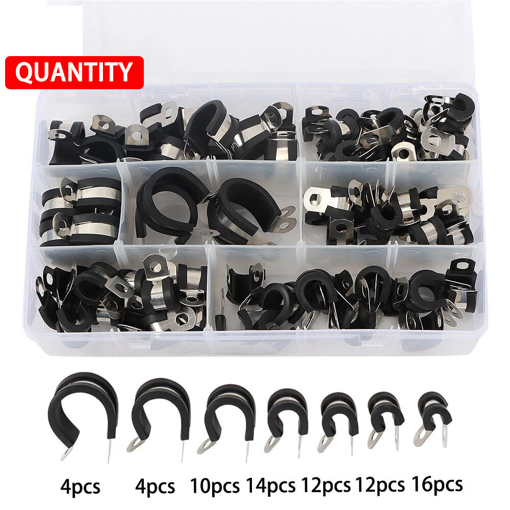 Main product image of Rubber Lined P Clips Stainless Steel Cable Hose Pipe Clamps Holder Air Clip X72