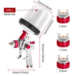 Product image of Gravity Feed Paint Sprayer and Airbrush Kit with Nozzle Set