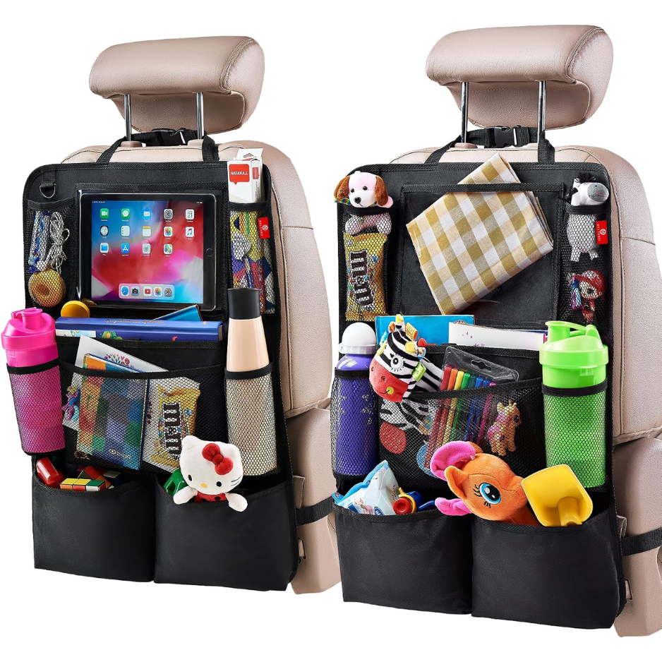 Main product image of Backseat Car Organizer, Kick Mat & Seat Back Protector, 2-Pack, Black