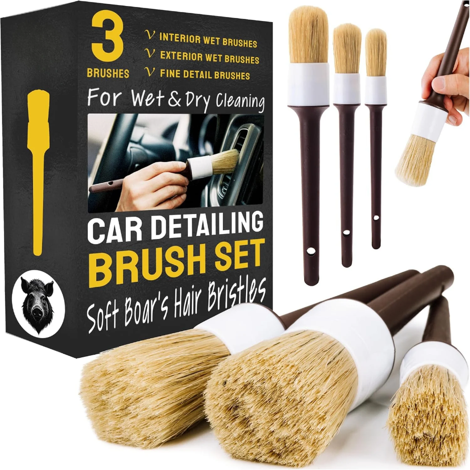 Main product image of Car Detailing Brush Set, 3-Piece, for Interior Cleaning