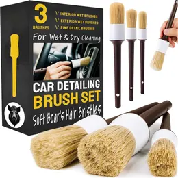 Product image of Car Detailing Brush Set, 3-Piece, for Interior Cleaning
