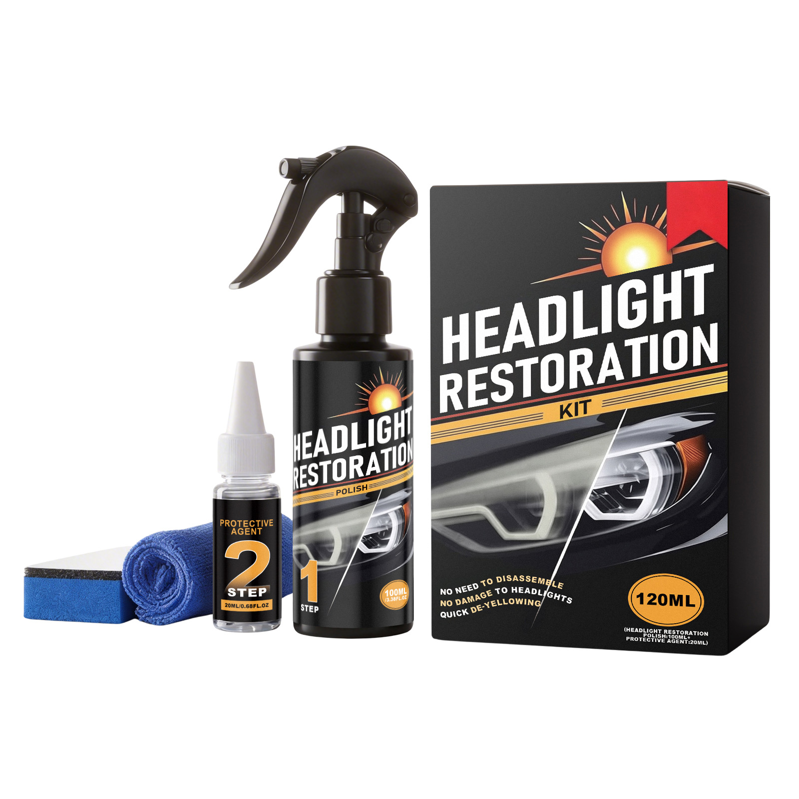 Main product image of Headlight Restoration Kit, Lens Polish and Protectant