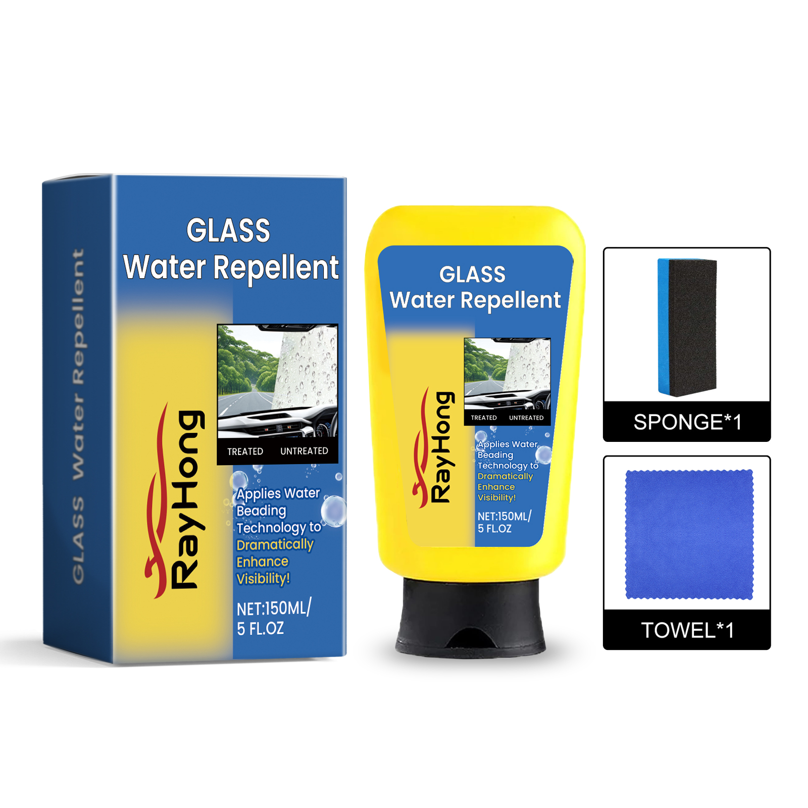 Main product image of Glass Oil Film Cleaner, Windshield Rain Repellent and Anti-Fog