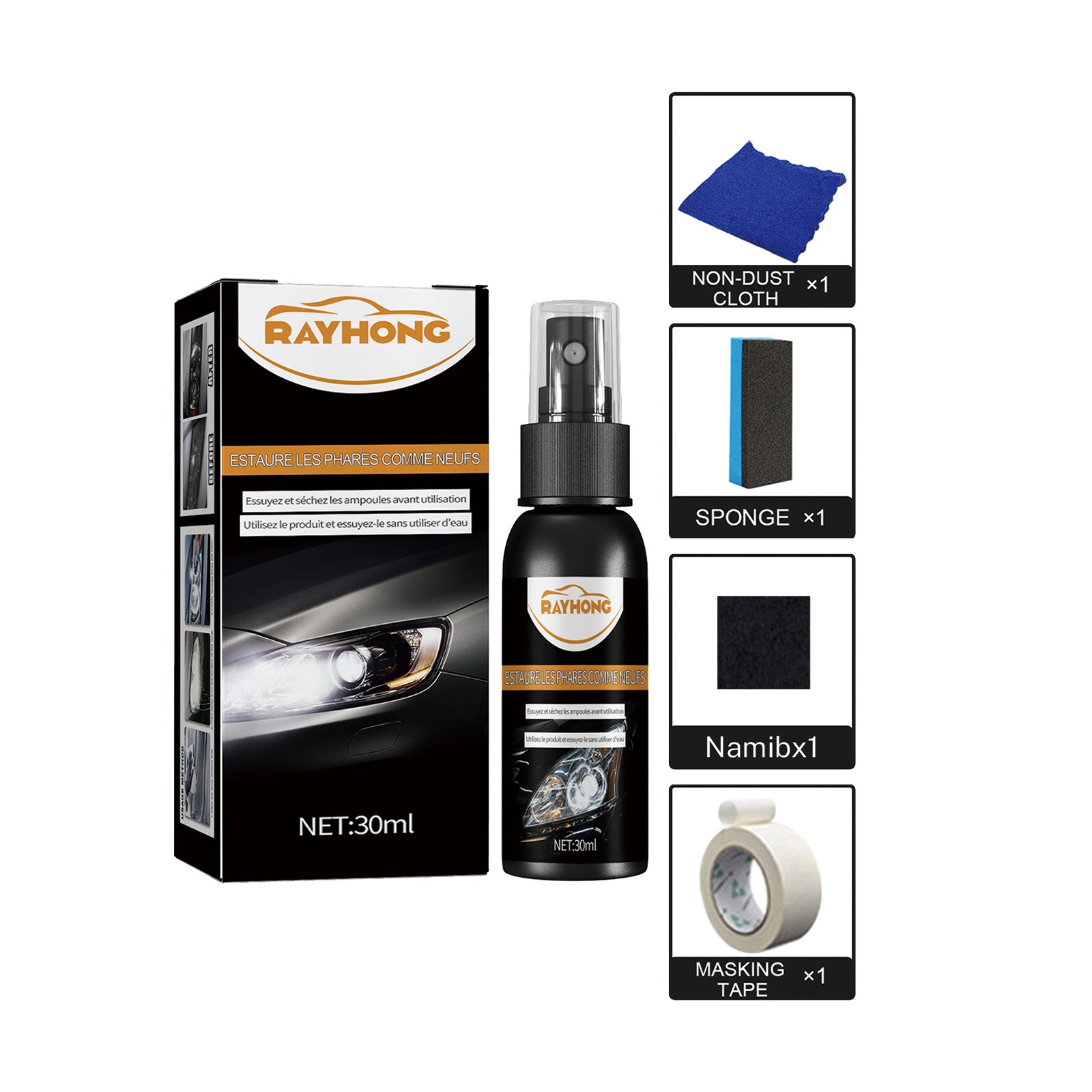Main product image of Headlight Repair Kit with Lens Restoration Spray