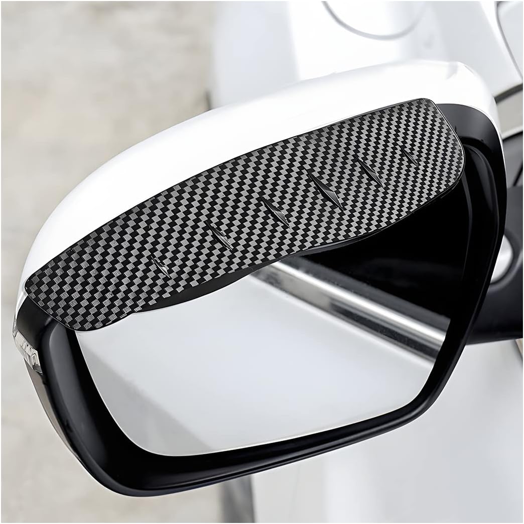 Main product image of Car Side Mirror Rain Guards 2PCS, Carbon Fiber Smoke Visor Eyebrows For Cars, Trucks And SUVs, Black