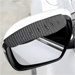 Product image of Side Mirror Rain Guards, 2-Piece, Carbon Fiber Smoke Finish, Black