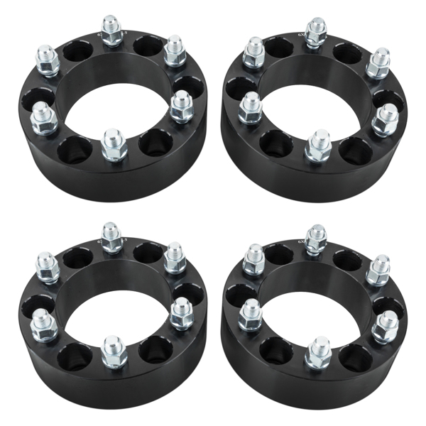 Main product image of 4pc 2inch 6x5.5  6x139.7 Black Wheel Spacers 108mm  14x1.5 Studs For Chevy & GMC