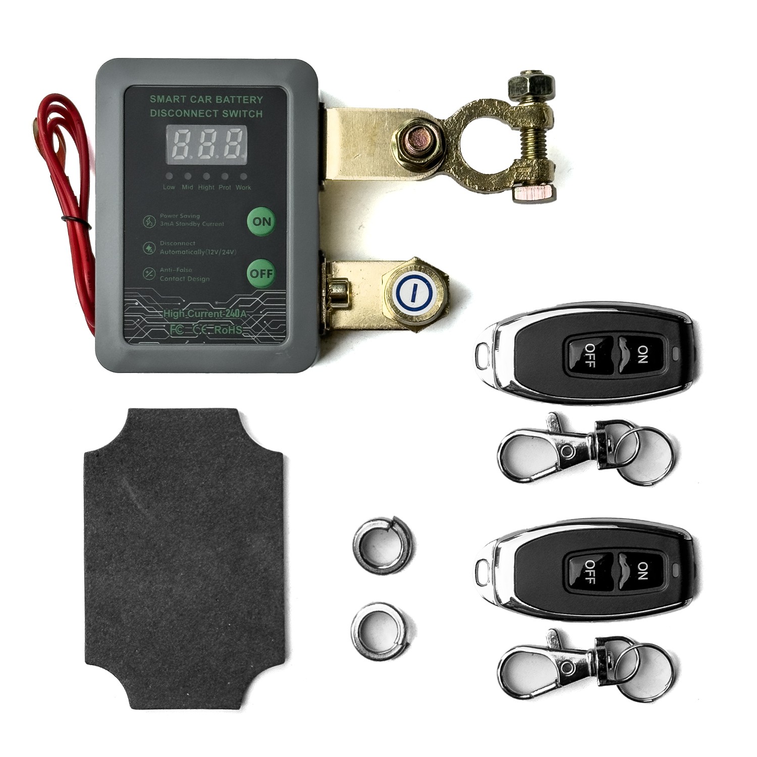 Main product image of Wireless Remote Car Battery Disconnect Relay Master Kill Cut-off Switch Isolator
