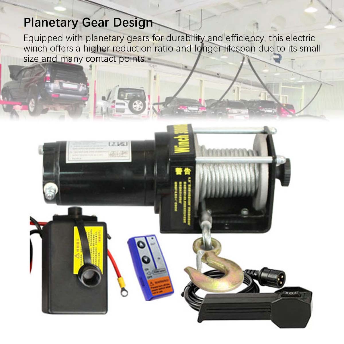 Main product image of 12V 3000lbs Electric Winch Steel Cable Truck Trailer Towing Off Road