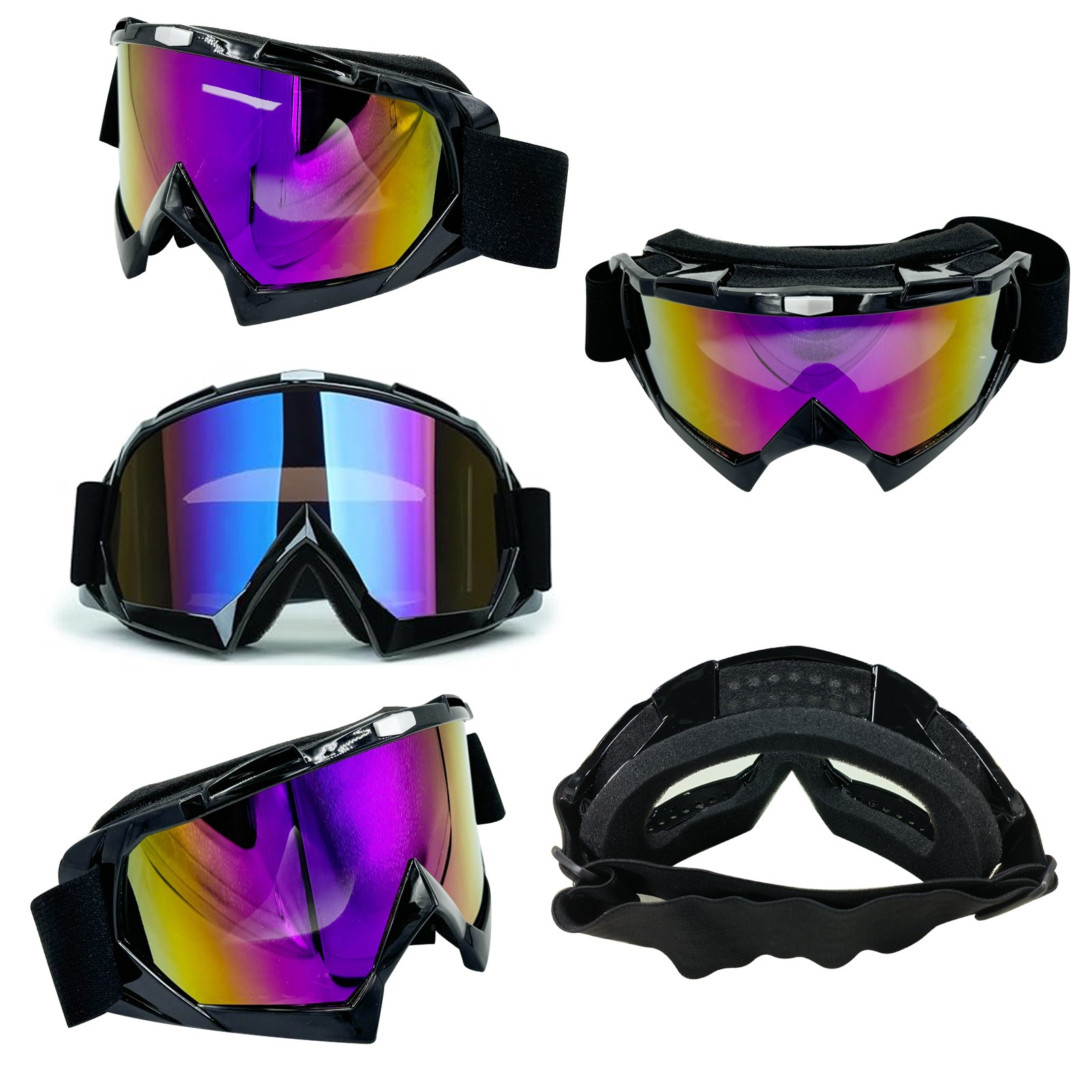 Main product image of Shatterproof Motorcycle Goggles, Anti-Fog, UV400, OTG