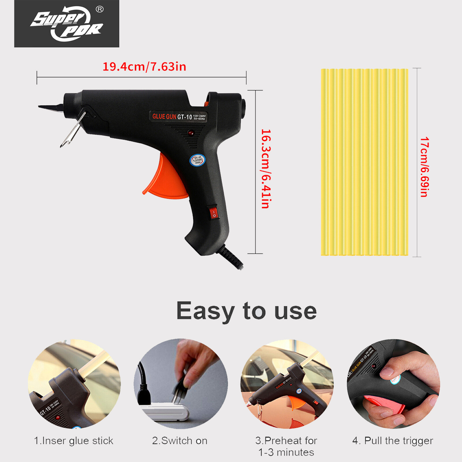 Main product image of PDR Kit, Car Paintless Dent Repair Tool Set with Glue Gun