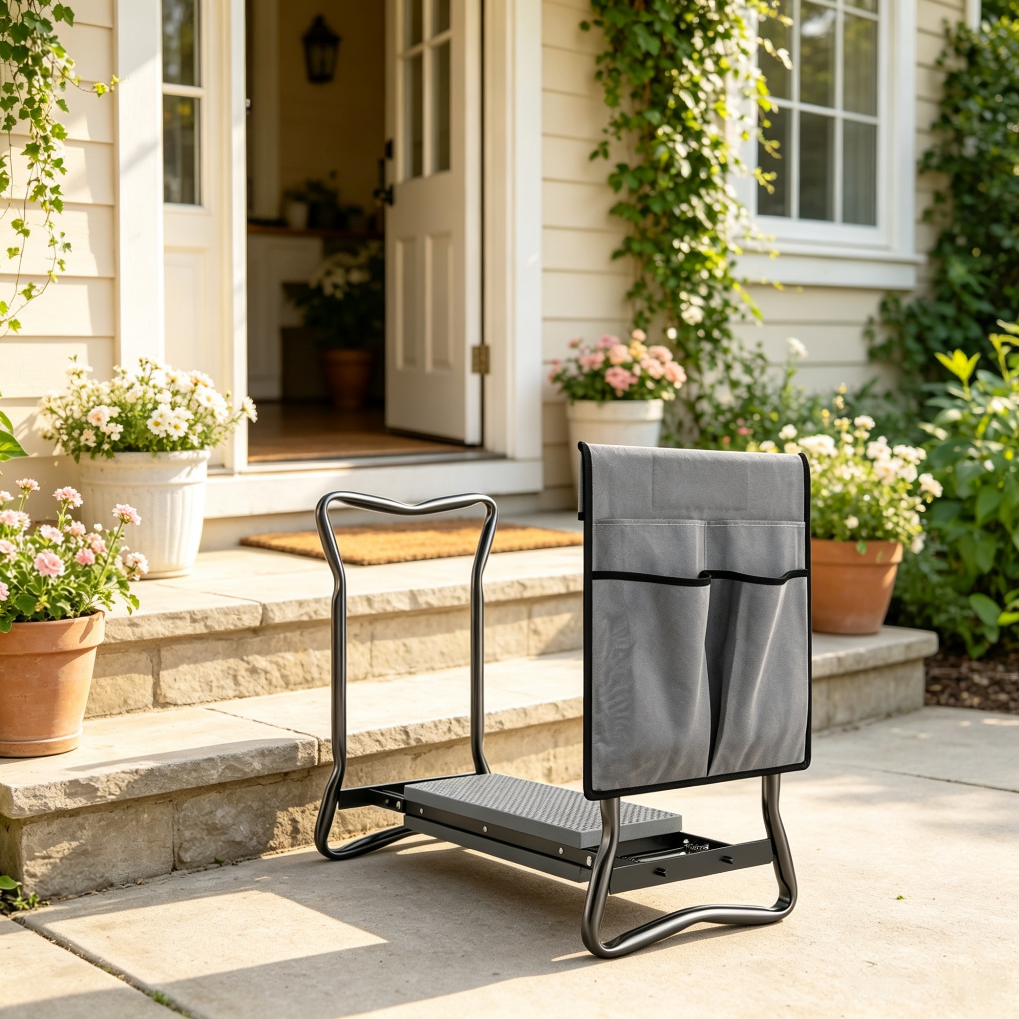 Main product image of Garden Kneeler and Seat, Foldable, Gray, EVA Pad, Tool Pouch