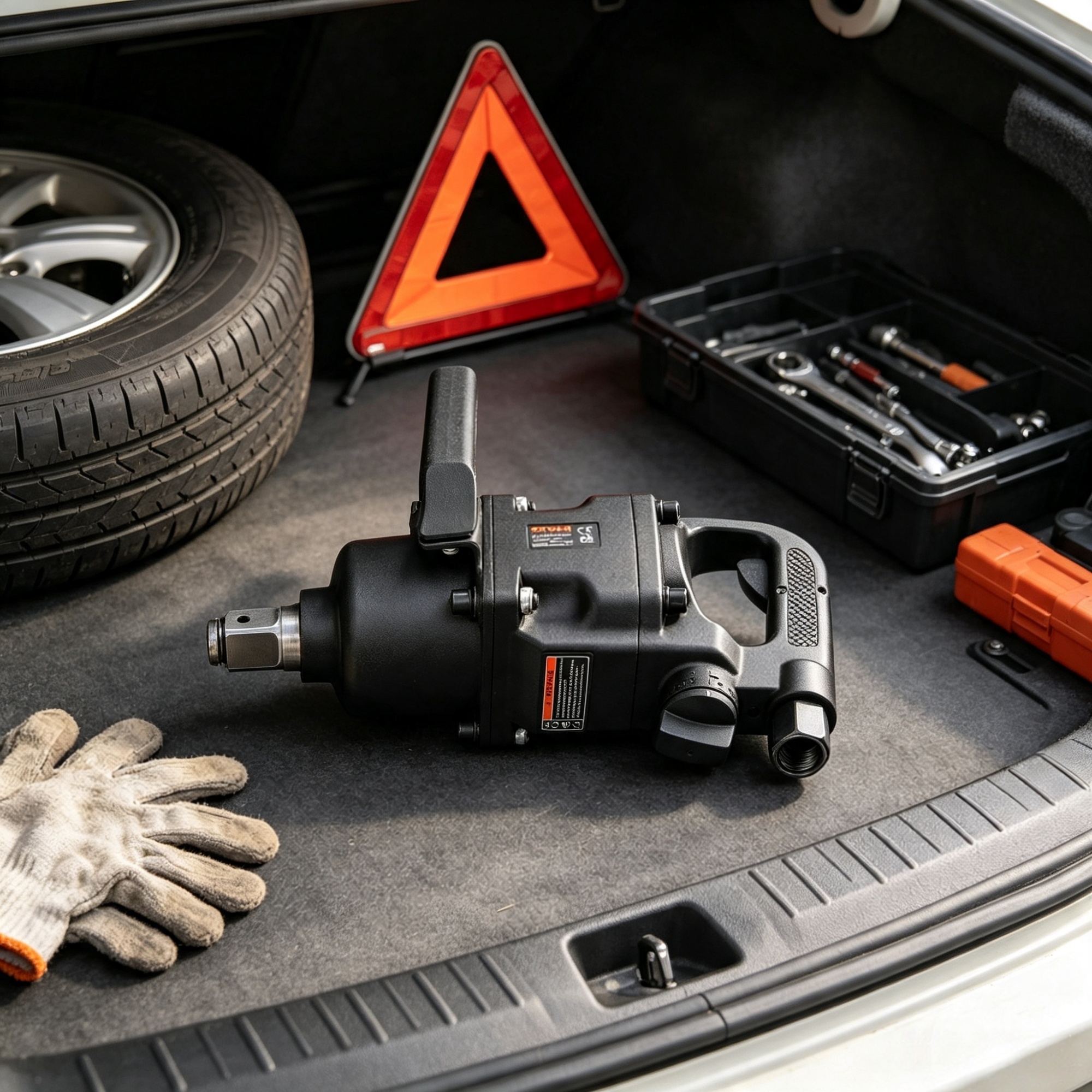 Main product image of 1 Inch Pneumatic Impact Wrench, 2730 ft-lbs Reverse Torque, 2 Handles