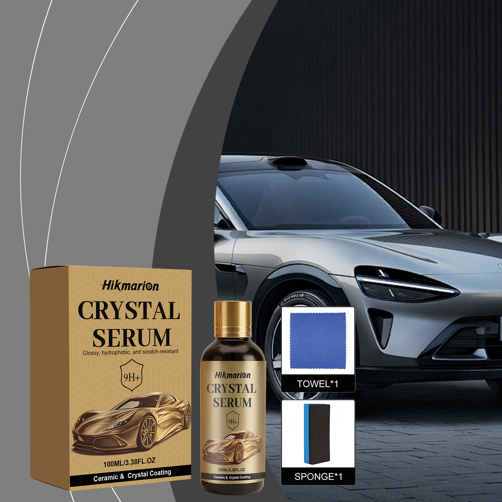 Main product image of Car Ceramic Coating Kit, Paint Sealant Hydrophobic Anti-Scratch Anti-Stain Easy Clean
